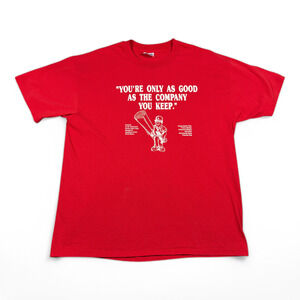 Vintage Company Shirt Adult LARGE Red Installer’s Edge Small Business Work 90s